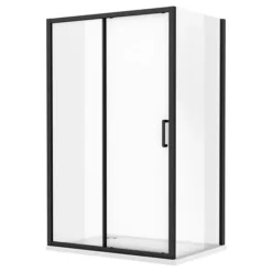 Toreno Matt Black 1200 X 900mm Sliding Door Shower Enclosure Without Tray 5 Toreno Matt Black 1200 X 900mm Sliding Door Shower Enclosure Without Tray -Villeroy Shop blk129sdent d1