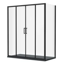 Toreno Matt Black 1400 X 900mm Double Sliding Door Shower Enclosure + Slate Effect Tray 7 Toreno Matt Black 1400 X 900mm Double Sliding Door Shower Enclosure + Slate Effect Tray -Villeroy Shop blk149sdesl d1a 1