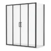 Toreno Matt Black 1700 X 800mm Double Sliding Door Shower Enclosure Without Tray