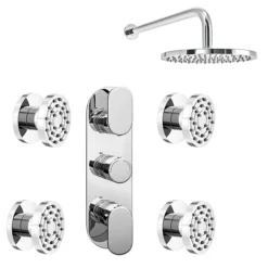 Bosa Concealed Thermostatic Valve With Fixed Shower Head + 4 Body Jets -Villeroy Shop bospk01 d2