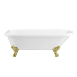 Bromley 1780 Single Ended Roll Top Bath + Brushed Brass Leg Set -Villeroy Shop brom1780bb d1