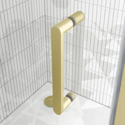Toreno Brushed Brass 1100 X 900mm Sliding Door Shower Enclosure Without Tray