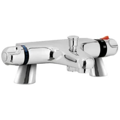 Coral Modern Thermostatic Bath Shower Mixer - Bottom Outlet