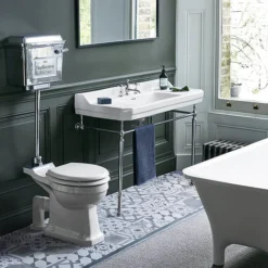 Burlington Standard Medium Level WC With Chrome Lever Cistern