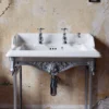 Burlington Classic 65cm Basin With Brushed Aluminium Wash Stand