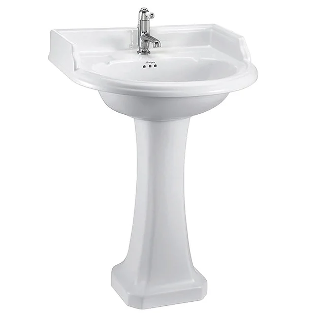 Burlington Classic Round 65cm Basin With Pedestal - Various Tap Hole Options 2 Burlington Classic Round 65cm Basin With Pedestal - Various Tap Hole Options - Image 2