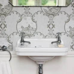 Burlington Edwardian 2TH Wall Mounted Cloakroom Basin -Villeroy Shop burlingtonedwardian2thwallmountedcloakroombasind2