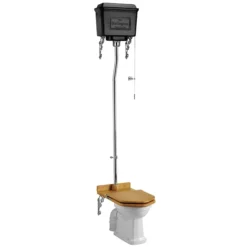 Burlington High Level Toilet - Black Aluminium Cistern