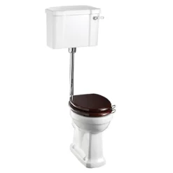 Burlington Low Level WC - 51cm White Ceramic Cistern Lever Flush