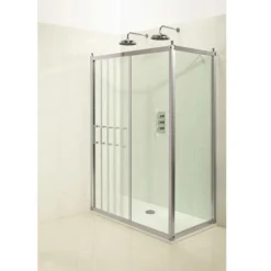 Burlington Traditional Soft Close Sliding Shower Door With Side Panel