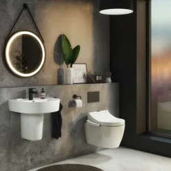 Bianco Wall Hung Smart Toilet With Bidet Wash Function, Heated Seat + Dryer -Villeroy Shop bwh43tsb n detail0