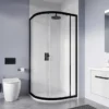 Crosswater 900 X 900mm Clear 6 Matt Black Quadrant Single Door Shower Enclosure
