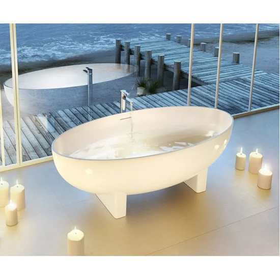Clearwater - Lacrima Natural Stone Bath Hand Polished White - 1690 X 800mm 4 Clearwater - Lacrima Natural Stone Bath Hand Polished White - 1690 X 800mm - Image 4