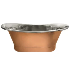 Trafalgar Copper 1700 X 710mm Double Ended Slipper Roll Top Bath Tub (Nickel Inside) -Villeroy Shop copd317 d1