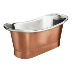 Trafalgar Copper 1700 X 710mm Double Ended Slipper Roll Top Bath Tub (Nickel Inside) -Villeroy Shop copd317 d2