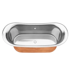 Trafalgar Copper 1700 X 710mm Double Ended Slipper Roll Top Bath Tub (Nickel Inside)