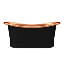 Trafalgar Matt Black 1700 X 710mm Double Ended Slipper Roll Top Bath Tub (Copper Inside) -Villeroy Shop copd417 n d4