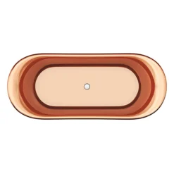 Trafalgar Matt Black 1700 X 710mm Double Ended Slipper Roll Top Bath Tub (Copper Inside)