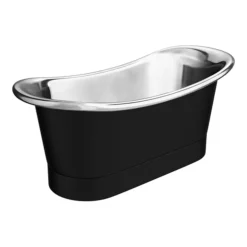 Trafalgar Matt Black 1700 X 710mm Double Ended Slipper Roll Top Bath Tub (Nickel Inside) -Villeroy Shop copd517 n d3