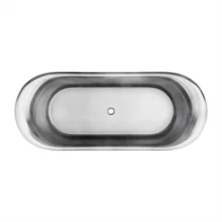 Trafalgar Matt Black 1700 X 710mm Double Ended Slipper Roll Top Bath Tub (Nickel Inside) -Villeroy Shop copd517 n d4