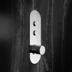 Hudson Reed Ignite Round Two Outlet Push-Button Thermostatic Shower Valve Chrome -Villeroy Shop cpb1311 d1