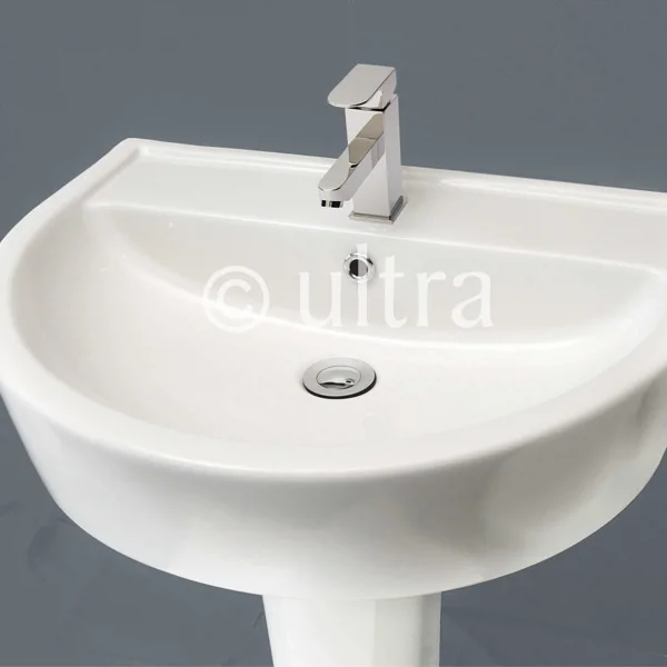 Ultra - Priory 600 Basin 1TH & Semi Pedestal 3 Ultra - Priory 600 Basin 1TH & Semi Pedestal - Image 3