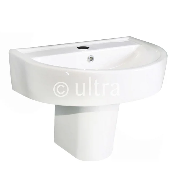 Ultra - Priory 600 Basin 1TH & Semi Pedestal 2 Ultra - Priory 600 Basin 1TH & Semi Pedestal - Image 2