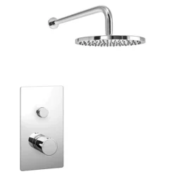 Cruze Round Concealed Push-Button Valve + Rainfall Shower Head