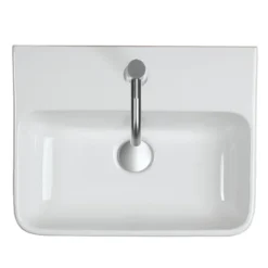 Crosswater Navona Gloss White Square Wall Mounted / Counter Top Basin - 1 Tap Hole