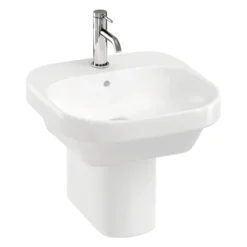 Britton Bathrooms Curve2 450mm 1TH Basin With Semi Pedestal