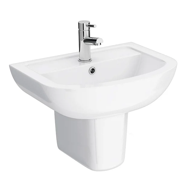 Cruze Basin + Semi Pedestal (550mm Wide - 1 Tap Hole) 1 Cruze Basin + Semi Pedestal (550mm Wide - 1 Tap Hole)