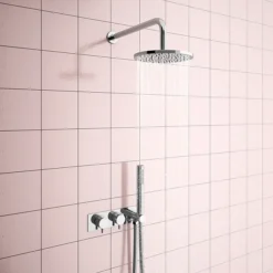 Cruze Round Wall Mounted Thermostatic Shower Valve With Handset