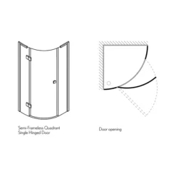 Crosswater - Design Quadrant Single Hinged Door Shower Enclosure - 3 Size Options