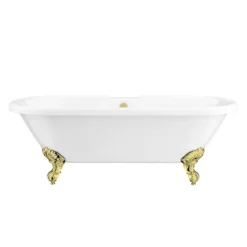 Duke 1695 Double Ended Roll Top Bath + Brushed Brass Leg Set 8 Duke 1695 Double Ended Roll Top Bath + Brushed Brass Leg Set -Villeroy Shop duke1695bb d1