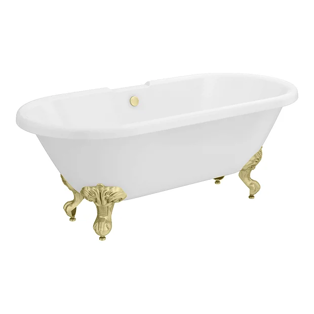 Duke 1695 Double Ended Roll Top Bath + Brushed Brass Leg Set 2 Duke 1695 Double Ended Roll Top Bath + Brushed Brass Leg Set - Image 2
