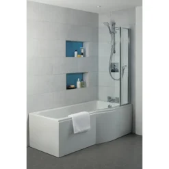 Ideal Standard Connect Air 1700mm P-Shaped Shower Bath -Villeroy Shop e108301 d1