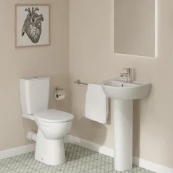 Ideal Standard Eurovit+ Comfort Height Close Coupled Toilet With Soft Close Seat -Villeroy Shop e218401 d1