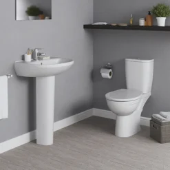 Ideal Standard Eurovit+ 550mm 1 Tap Hole Basin + Pedestal -Villeroy Shop e254701 d1