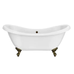 Earl 1750 Double Ended Roll Top Slipper Bath + Antique Brass Leg Set