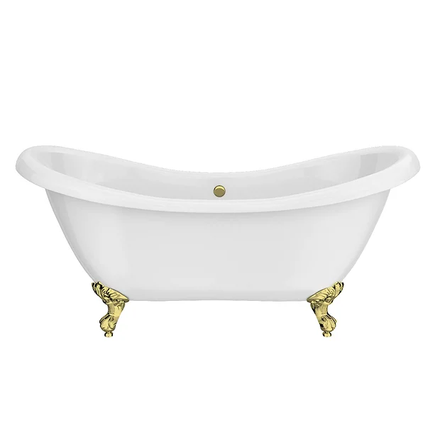 Earl 1750 Double Ended Roll Top Slipper Bath + Brushed Brass Leg Set 5 Earl 1750 Double Ended Roll Top Slipper Bath + Brushed Brass Leg Set - Image 5