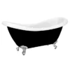 Earl Black 1750 Double Ended Roll Top Slipper Bath W. Ball + Claw Leg Set