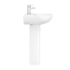 Eclipse Bathroom Basin + Full Pedestal (555mm Wide - 1 Tap Hole)
