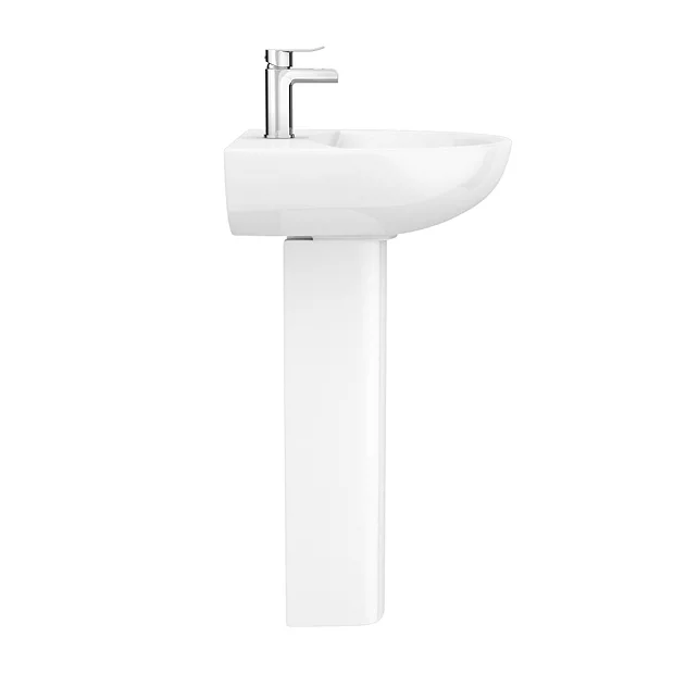Eclipse Bathroom Basin + Full Pedestal (555mm Wide - 1 Tap Hole) 1 Eclipse Bathroom Basin + Full Pedestal (555mm Wide - 1 Tap Hole)