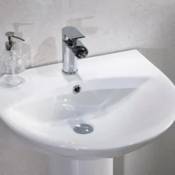 Eclipse Bathroom Basin + Full Pedestal (555mm Wide - 1 Tap Hole) 8 Eclipse Bathroom Basin + Full Pedestal (555mm Wide - 1 Tap Hole) -Villeroy Shop eclipsebasinandfullpedestald1