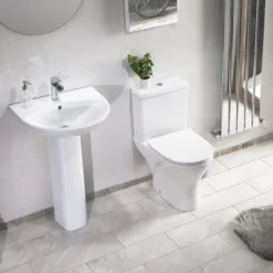Eclipse Bathroom Basin + Full Pedestal (555mm Wide - 1 Tap Hole) 9 Eclipse Bathroom Basin + Full Pedestal (555mm Wide - 1 Tap Hole) -Villeroy Shop eclipsebasinandfullpedestald2