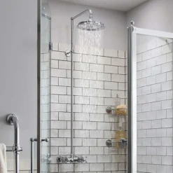 Burlington Eden Thermostatic Single Outlet Exposed Shower Bar Valve & Rigid Riser With Fixed Head