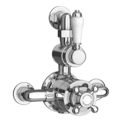 Trafalgar Twin Exposed Thermostatic Shower Pack (inc. Valve, Elbow + Fixed Shower Head) -Villeroy Shop egly24pk1 d1