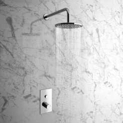 Cruze Twin Modern Round Push-Button Concealed Shower Valve