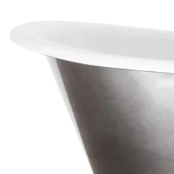 Hurlingham Montreal 1680 X 760mm Polished Pewter Lustre Cast Iron Roll Top Bath -Villeroy Shop emp018f nd1