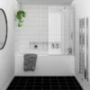 Nuie Square Hinged With Fixed Panel Screen Barmby Shower Bath
